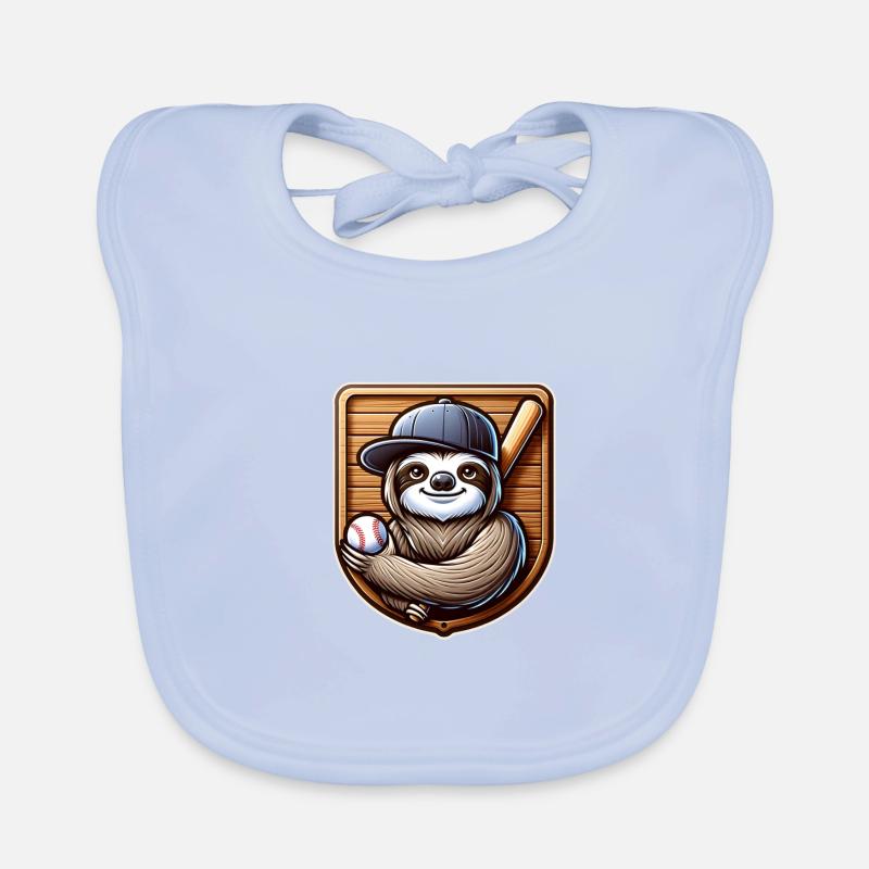 Conception de sports de baseball et de softball cool Sloth Bavoir bio Bébé