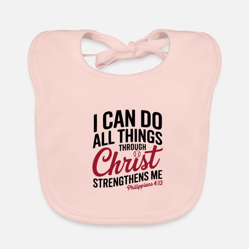 I can do everything through Christ Baseball Philippians Organic Baby Bibs