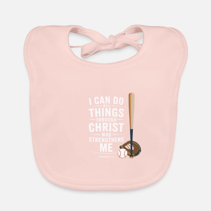 Ich Kann Alles Durch Christus Baseball Philipper Baby Bio-Lätzchen