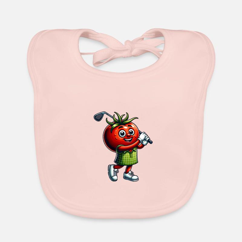 Drôle de tomate de golf en vert look parfait pour Bavoir bio Bébé