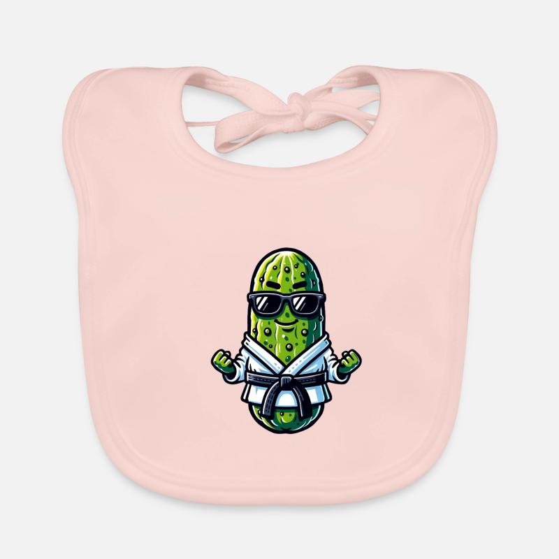Karate Cucumber with Sunglasses Organic Baby Bibs