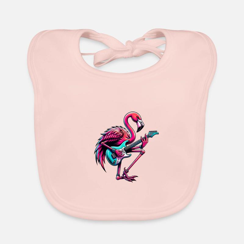 Flamingo rocks electric guitar with style Organic Baby Bibs