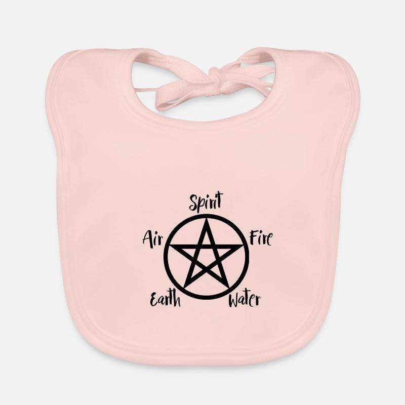 Wicca pentagramme noir avec texte Bavoir bio Bébé