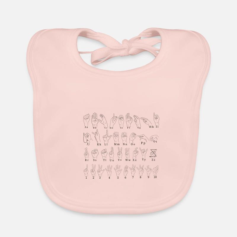 Alphabet Sign Language - Sign Language Organic Baby Bibs