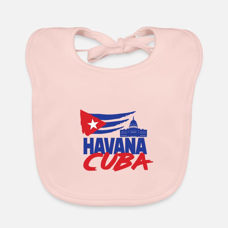 Chemise de vacances Cuba Havane - Bavoir bio Bébé - rose