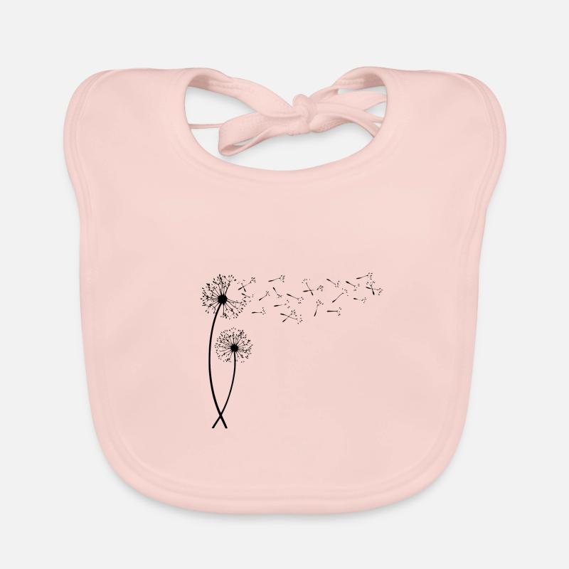 Dandelion with flying seeds. gift Organic Baby Bibs