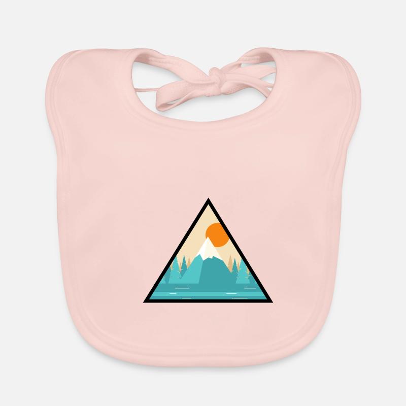 Mountains Nature Hiking Sunset triangular Organic Baby Bibs