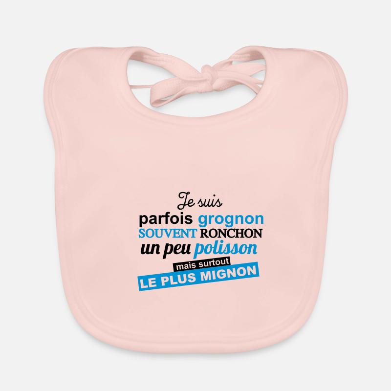 ronchon grognon mignon - Bavoir bio Bébé - rose