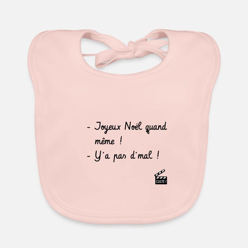 Joyeux Noël quand même ! Père Noël est une ordure - Bavoir bio Bébé - rose