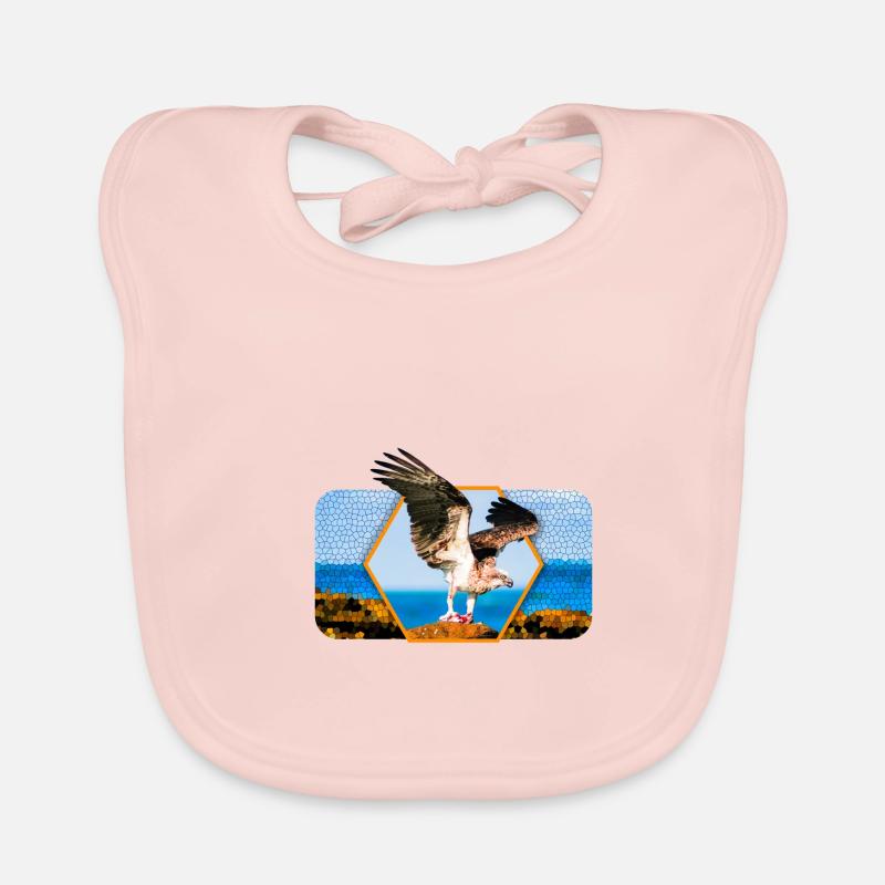 Eagle with spread wings and graphic shape Organic Baby Bibs