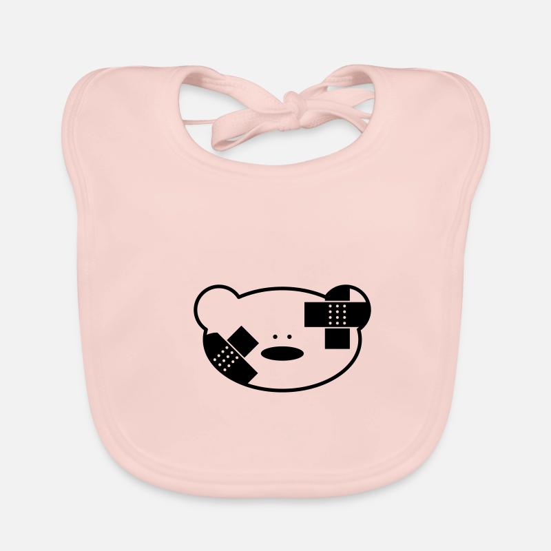 Lustiger Teddybär mit Pflaster Baby Bio-Lätzchen