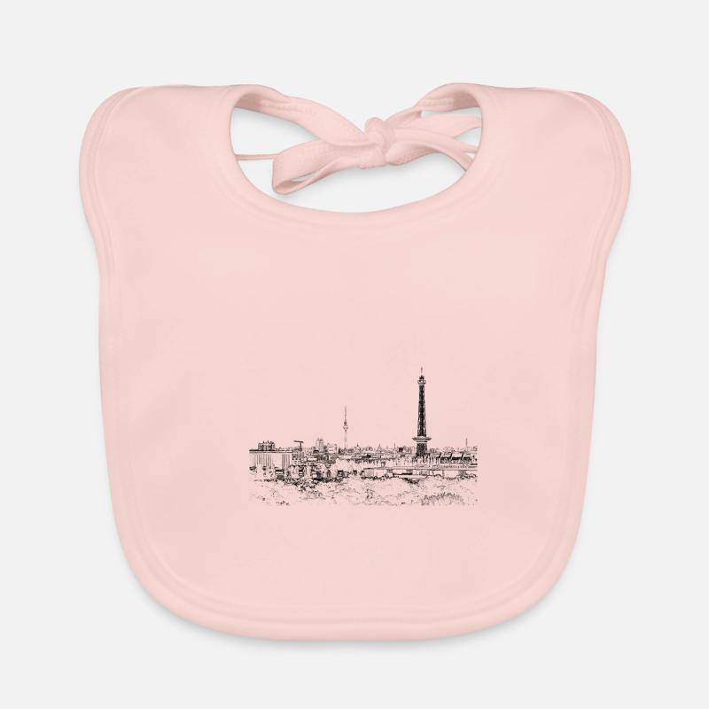 Berliner Skyline - Baby Bio-Lätzchen - Rose