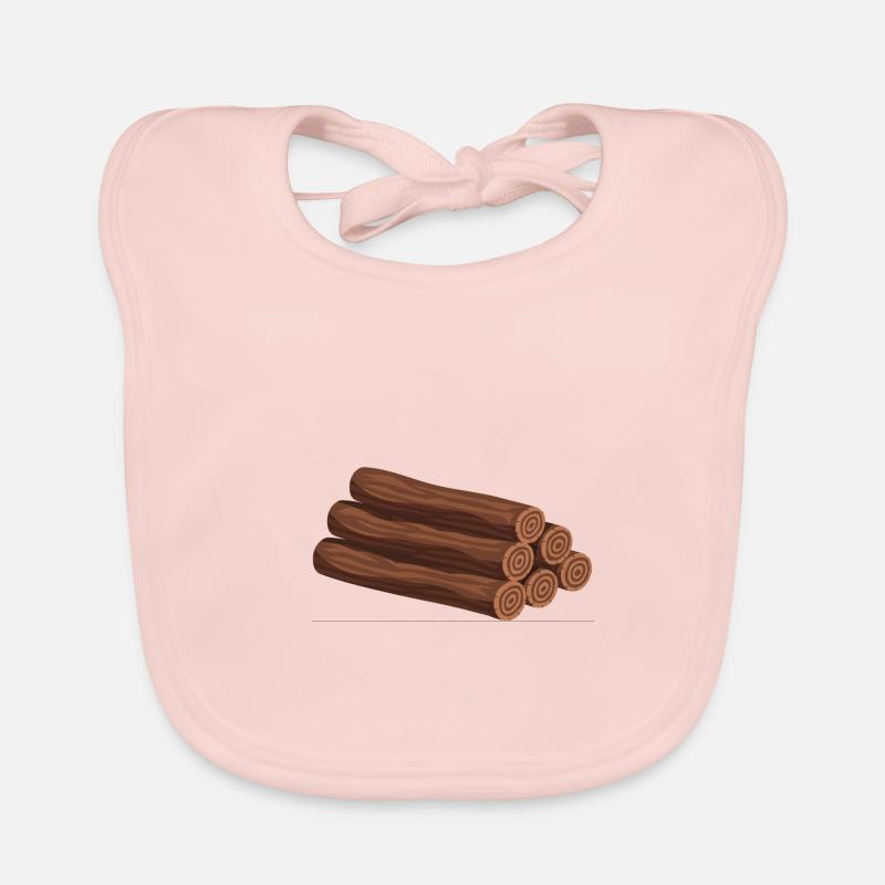 Stack of logs dark brown Organic Baby Bibs