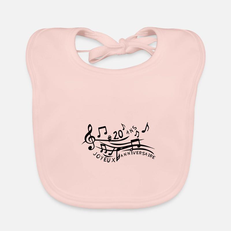 20 ans partition musicale anniversaire n Bavoir bio Bébé