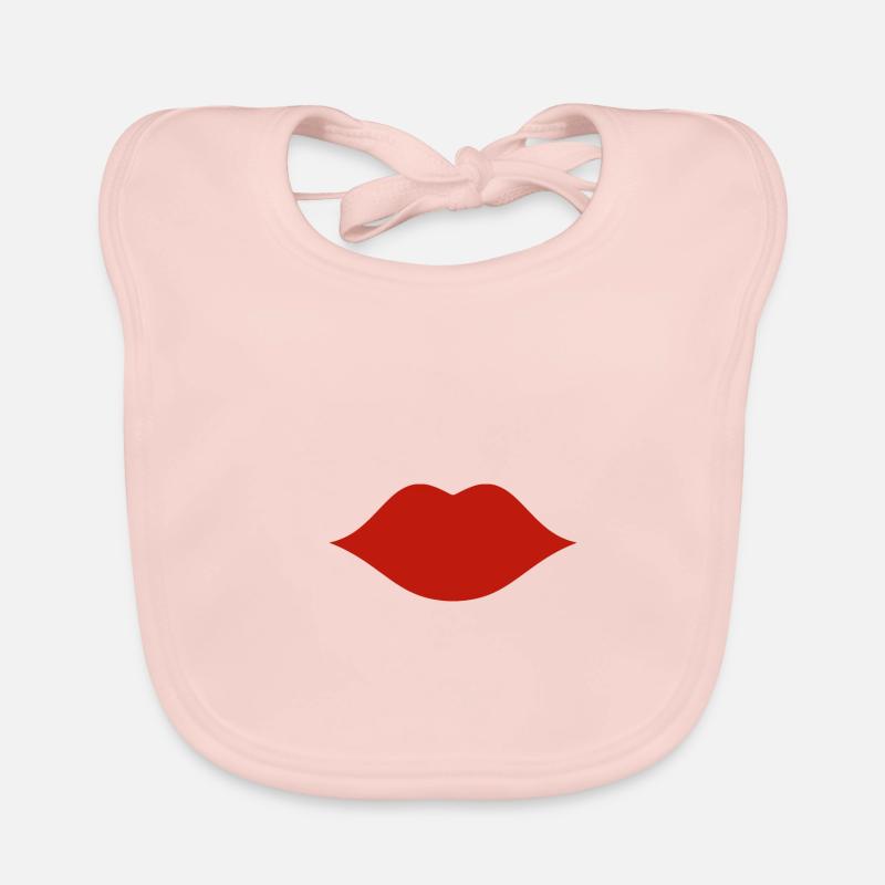 Lips red Organic Baby Bibs
