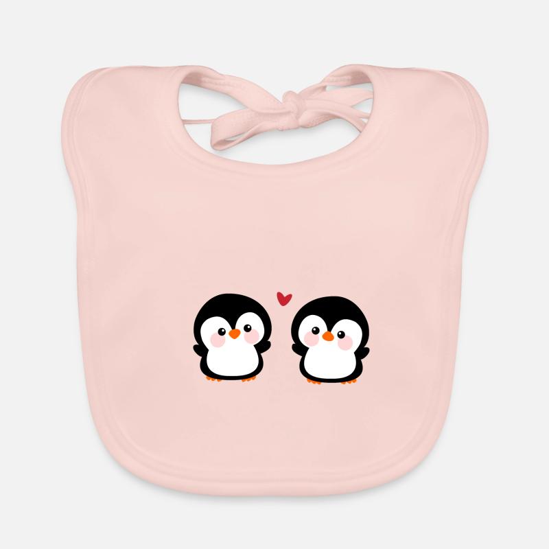 Süßes Pinguinpaar Baby Bio-Lätzchen