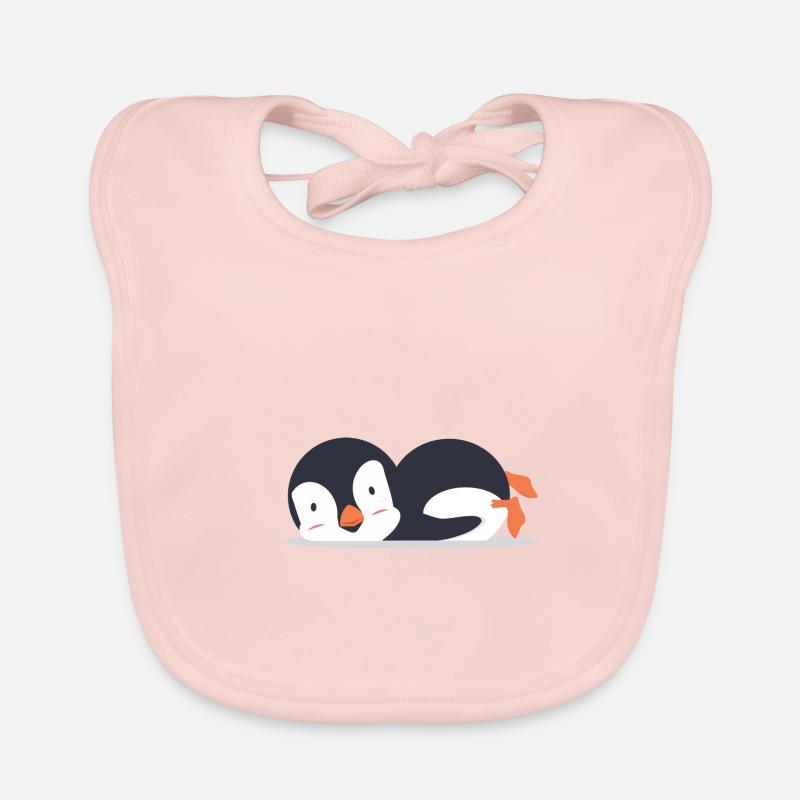 Pinguin - Baby Bio-Lätzchen - Rose