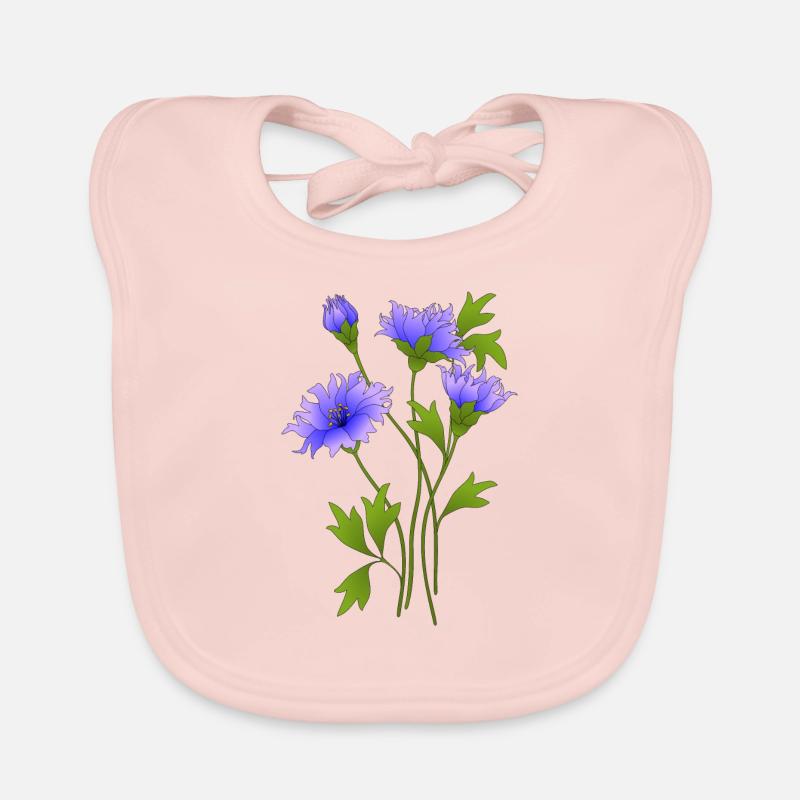Blue flowers Organic Baby Bibs