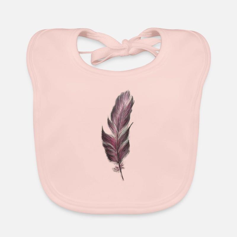 Feder - Baby Bio-Lätzchen - Rose