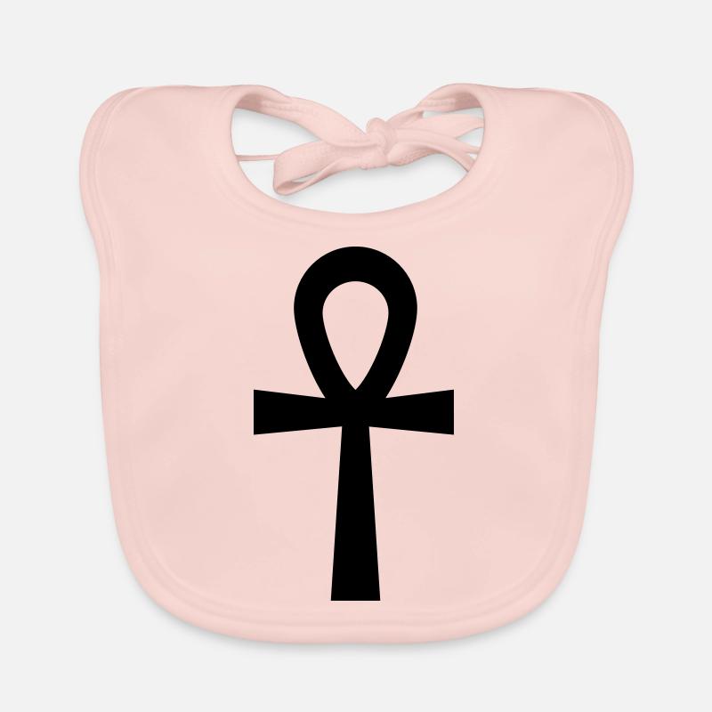 Égypte - Ankh - Bavoir bio Bébé - rose