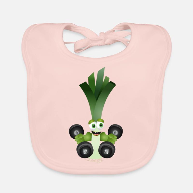 A bar of leeks with dumbbells while exercising Organic Baby Bibs