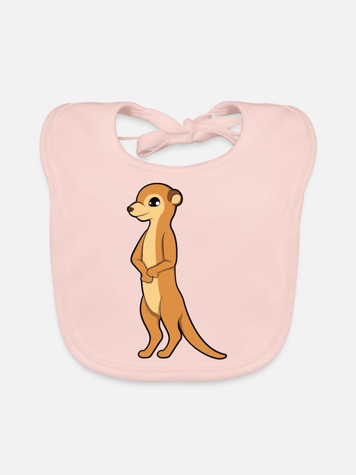 Erdmännchen - Baby Bio-Lätzchen - Rose - Vorne