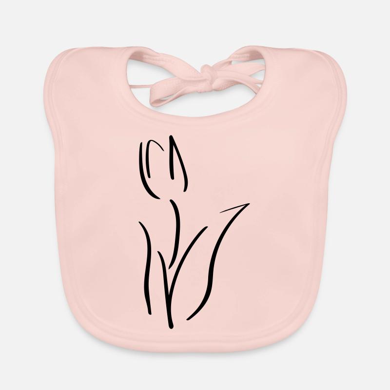 Tulip Line Art - Minimaliste Bavoir bio Bébé