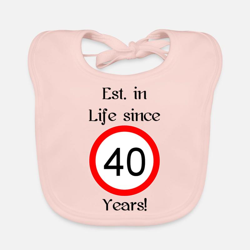 est i l 40 script noir engl - Bavoir bio Bébé - rose