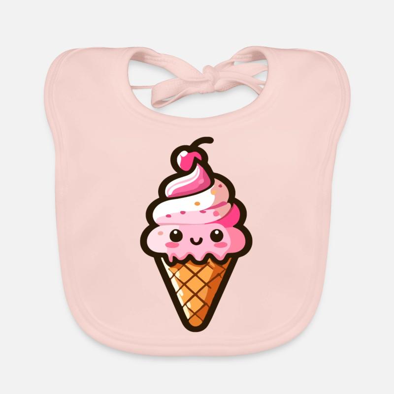 Cornet de glace a l'italienne mignonne Bavoir bio Bébé