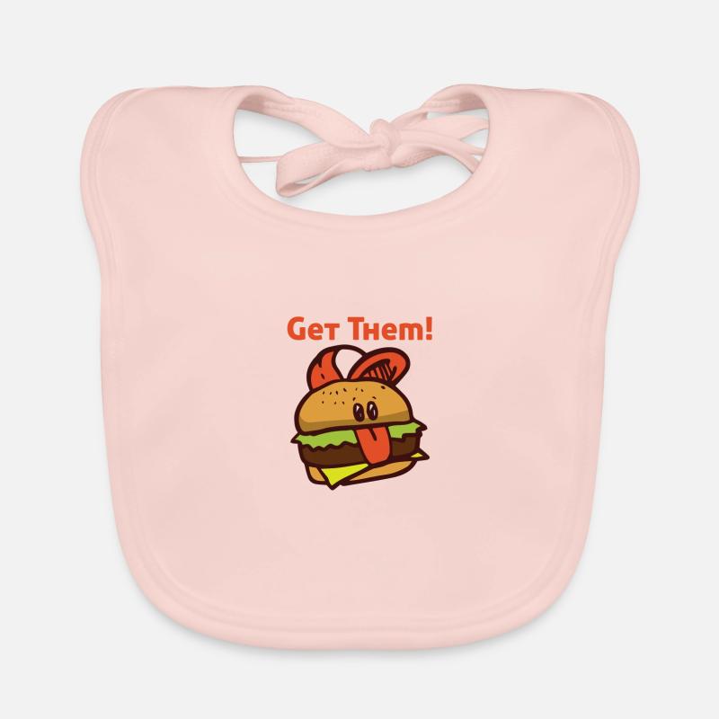 Burger lecker Fleisch Rind Geschenk essen Baby Bio-Lätzchen