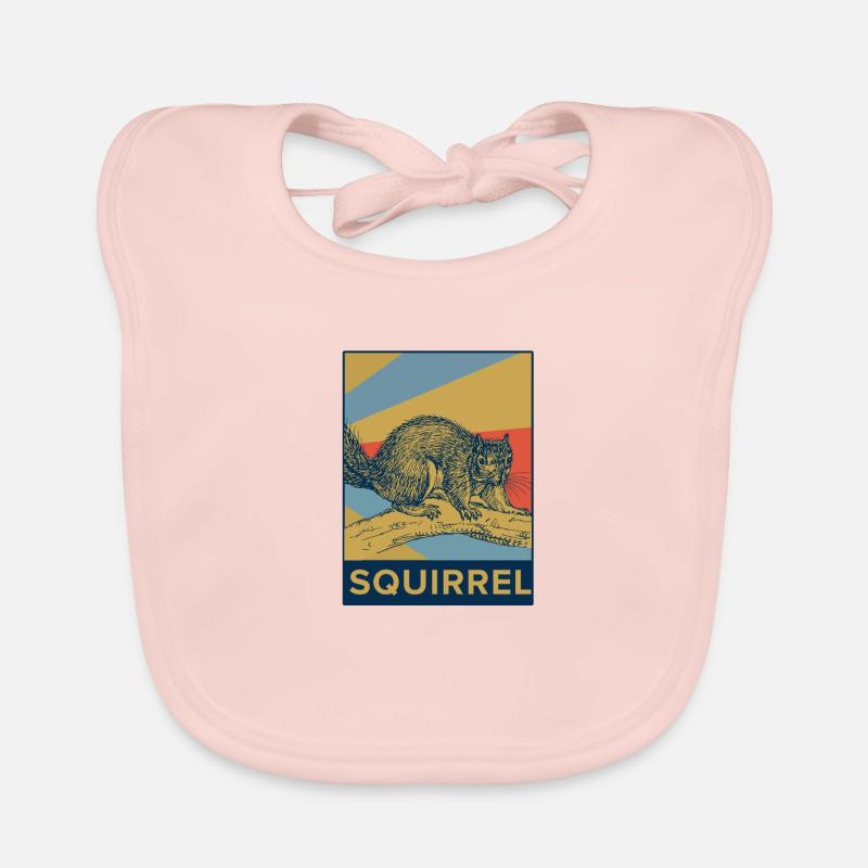 Squirrel rodent nuts animal gift Organic Baby Bibs