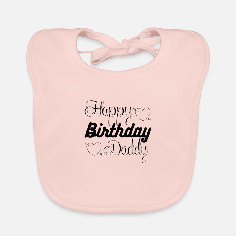 Happy birthday daddy 1 01 - Bavoir bio Bébé - rose