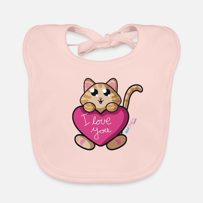 Je t’aime chat Bavoir bio Bébé