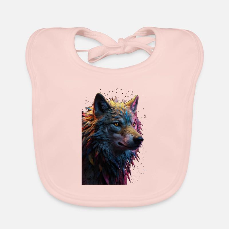 Wolf Wolf Head Predator Gift Organic Baby Bibs