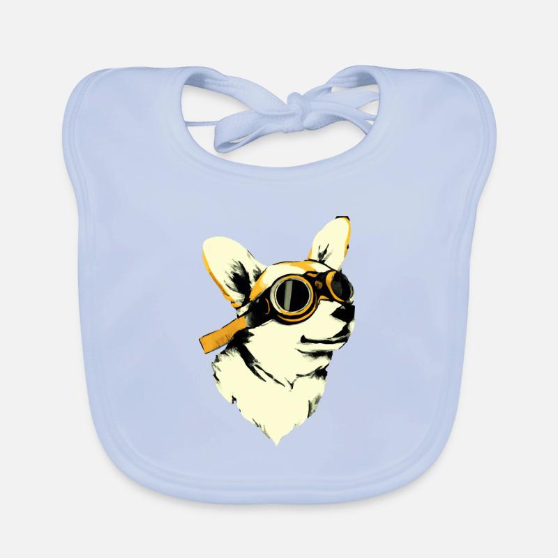 Pilot Corgi Hund Geschenk Welsh Corgi Baby Bio-Lätzchen