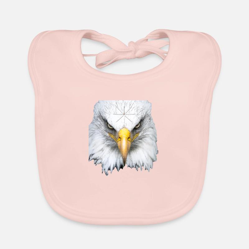 Tête d’aigle - Bavoir bio Bébé - rose