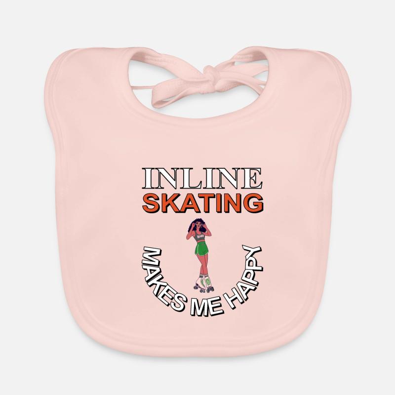 Inline skating makes me happy Inline skates Organic Baby Bibs