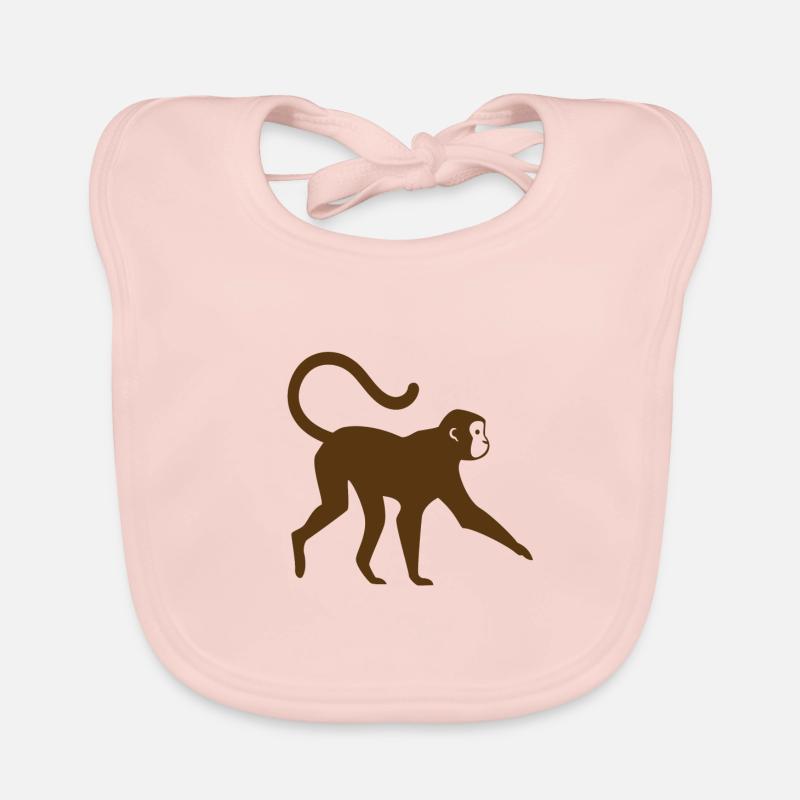Monkey Monkey Face Wilderness Wild Animals Wild Gift Organic Baby Bibs