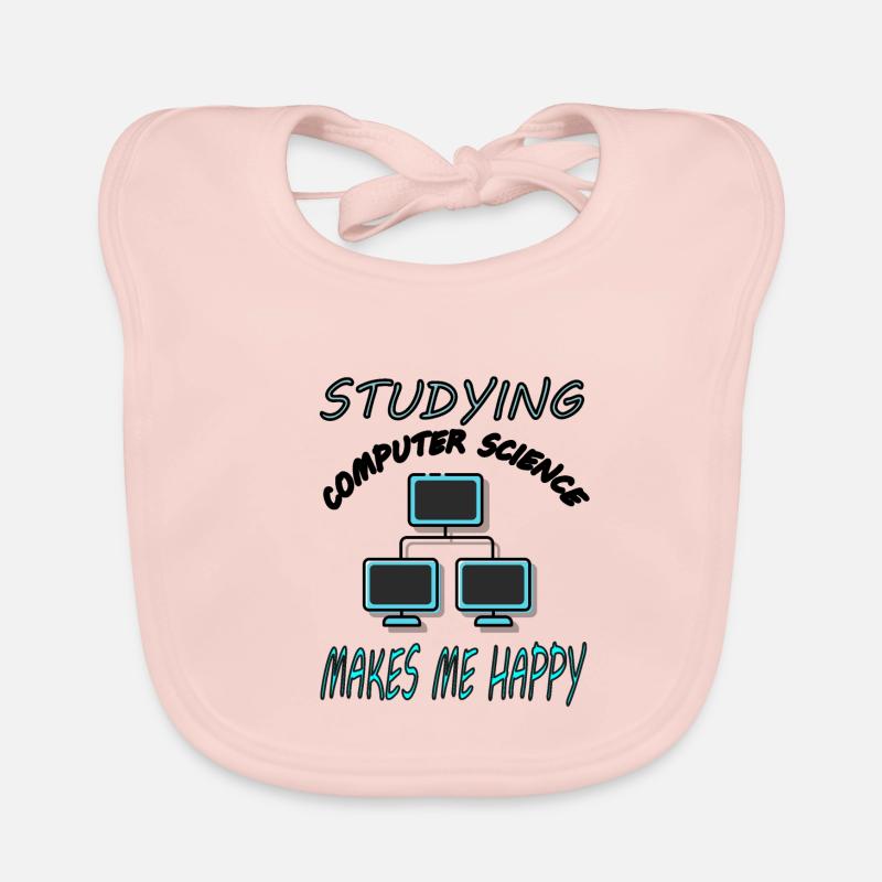 Étudier l’informatique Informatique Cadeau étudiant - Bavoir bio Bébé - rose