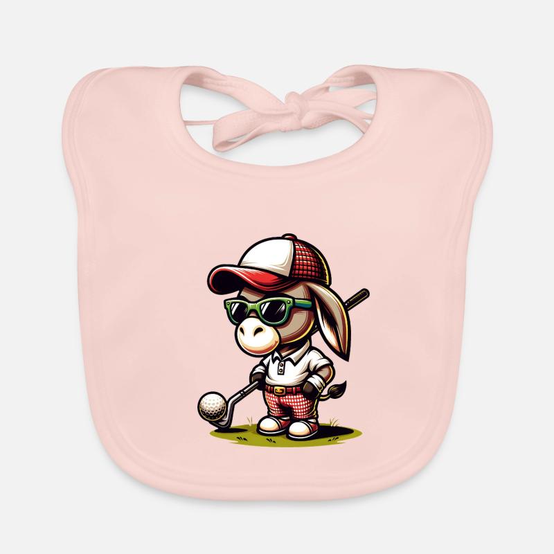 Dessin animé drôle d’âne golfeur Bavoir bio Bébé