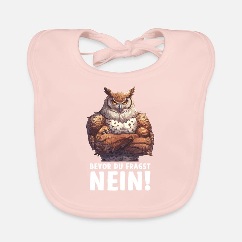 Eule Eulen Vogel Wald Uhu Bevor du fragst Nein Baby Bio-Lätzchen