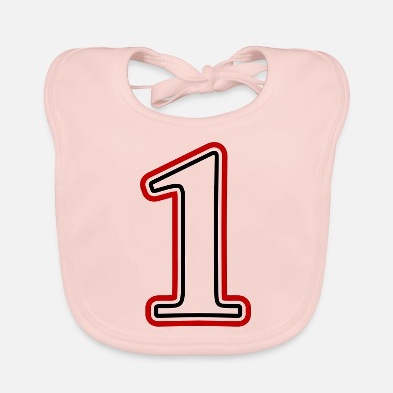1 Zahl nummer - Baby Bio-Lätzchen - Rose