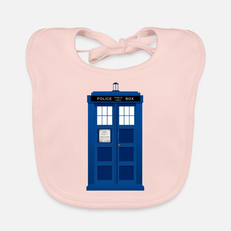 Police box tardis - Bavoir bio Bébé - rose