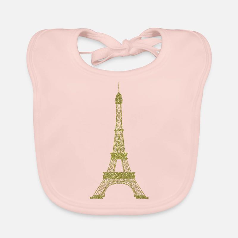 | tour Eiffel Tour Eiffel - Bavoir bio Bébé - rose