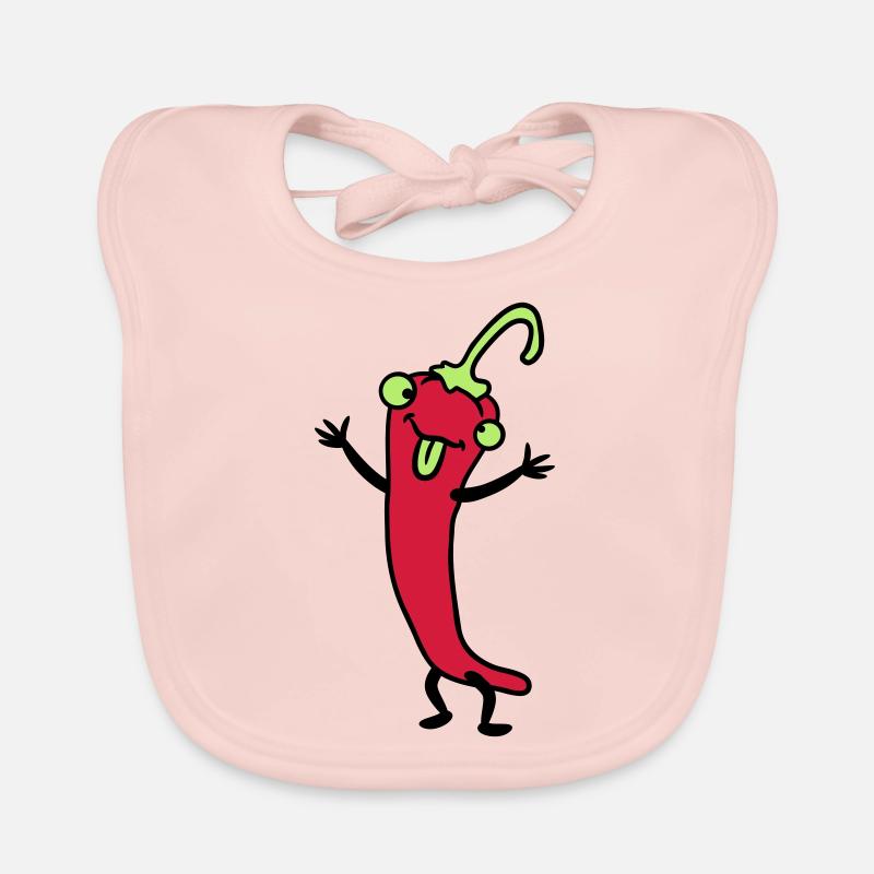 Chili Chilli Peperoni Scharf Lustig Comic Baby Bio-Lätzchen