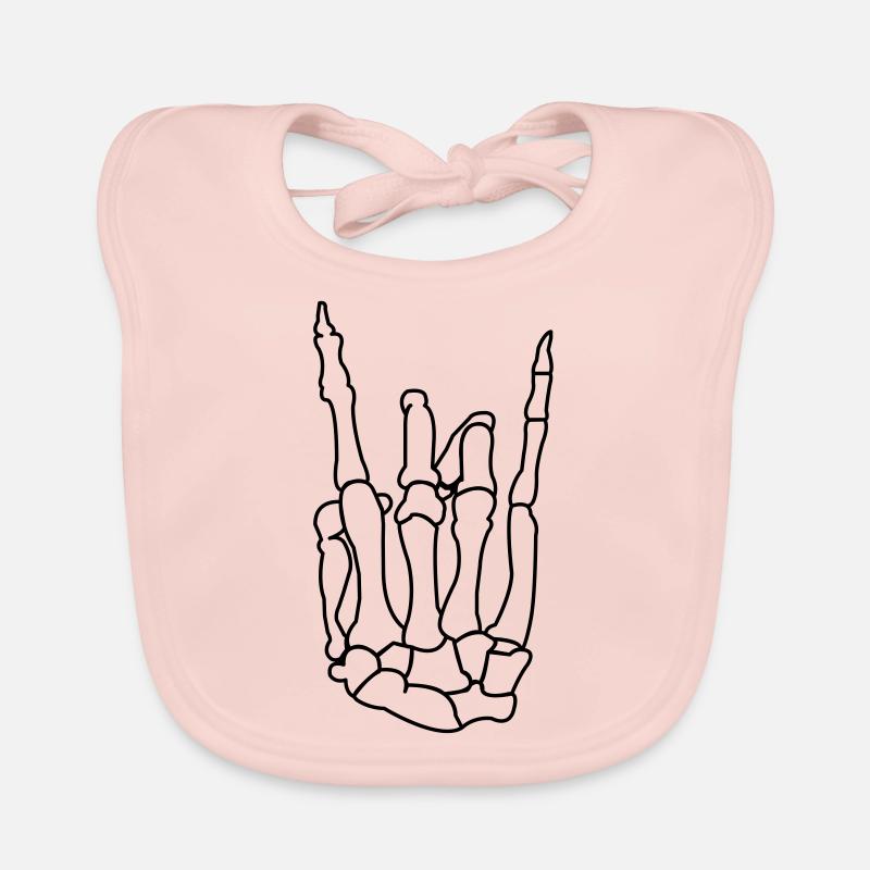 skull_hand_01 - Baby Bio-Lätzchen - Rose