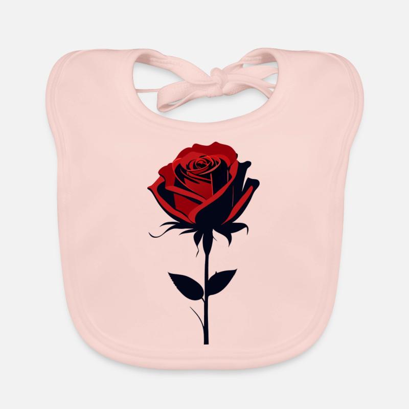 Rote Rose Baby Bio-Lätzchen