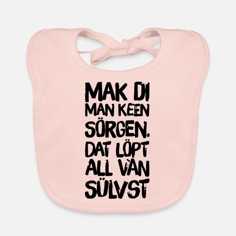 Mak di man ken Sörgen - Baby Bio-Lätzchen - Rose