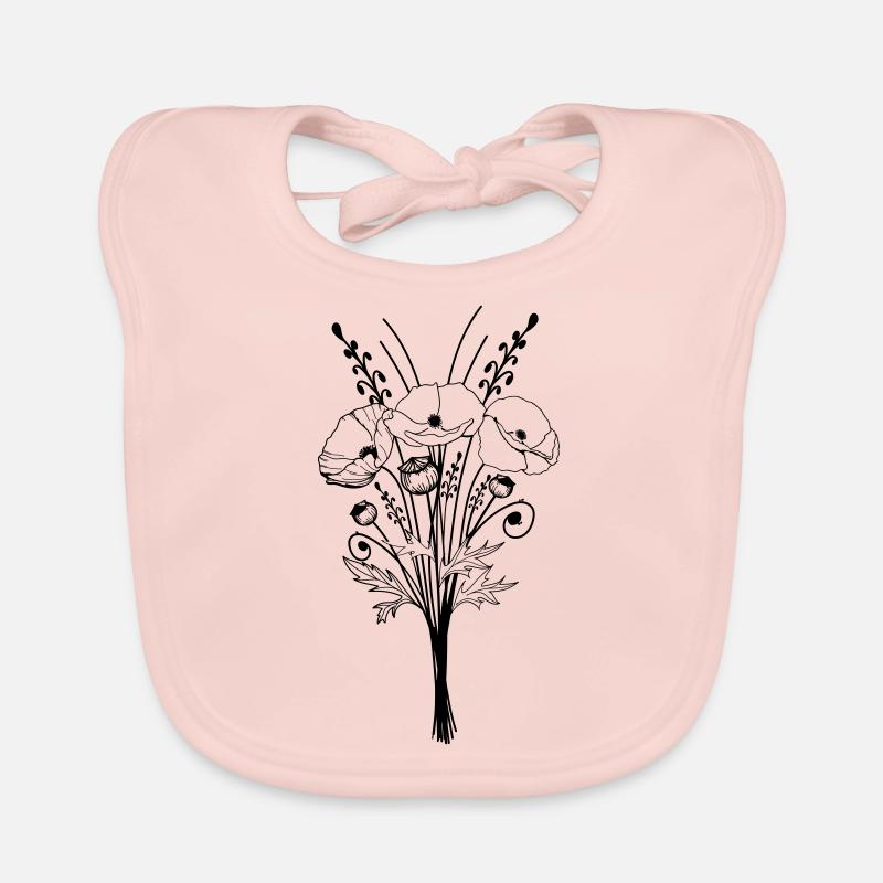 Coquelicot 02 coquelicots fleur bouque Bavoir bio Bébé