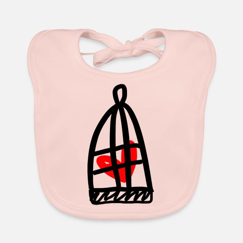 Cœur en cage Bavoir bio Bébé
